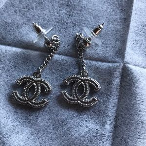 Silver double c earrings